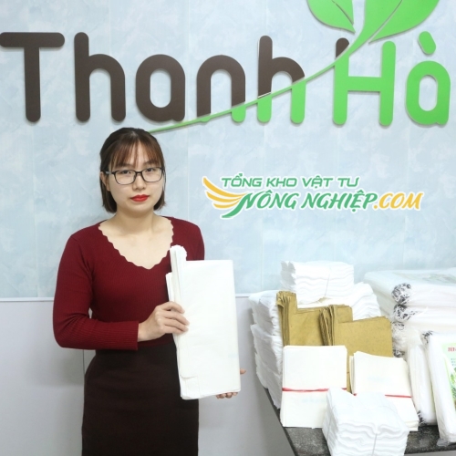 Túi bọc xoài Thanh Hà bằng giấy sáp sử dụng dây kẽm 20x30cm